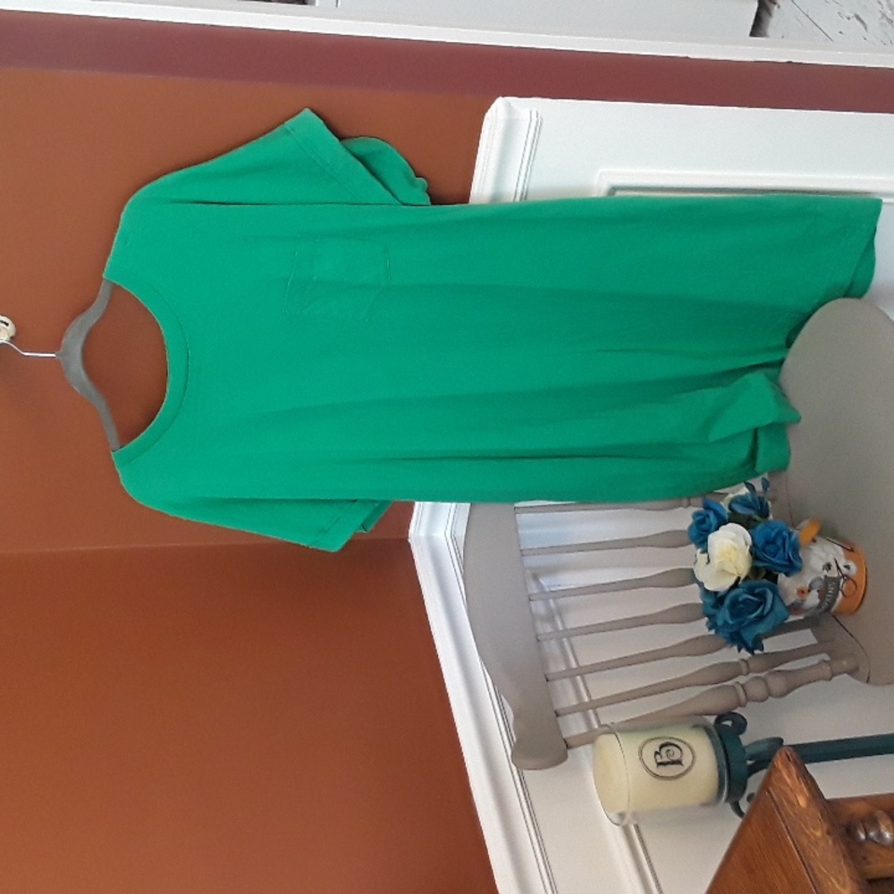 GAP Kelly Green Tshirt Dress with front pocket. 100% cotton. Size XL